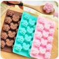 14PCS Plum Blossom Bear Silicone Chocolate Mould